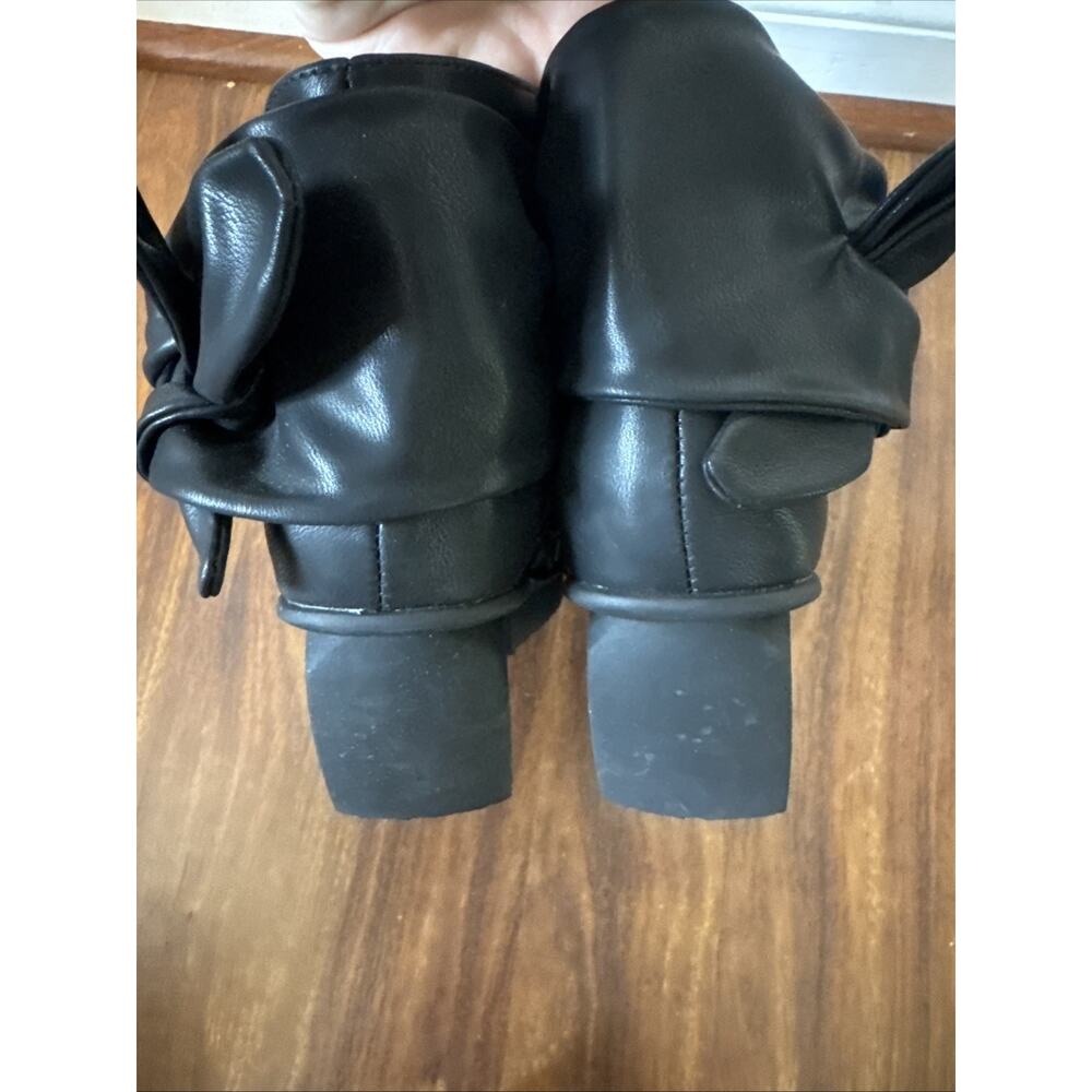GC Shoes Women's Lavan Bow Detail Wedge Heel Ankle Booties Black Size 8 - Picture 4 of 8